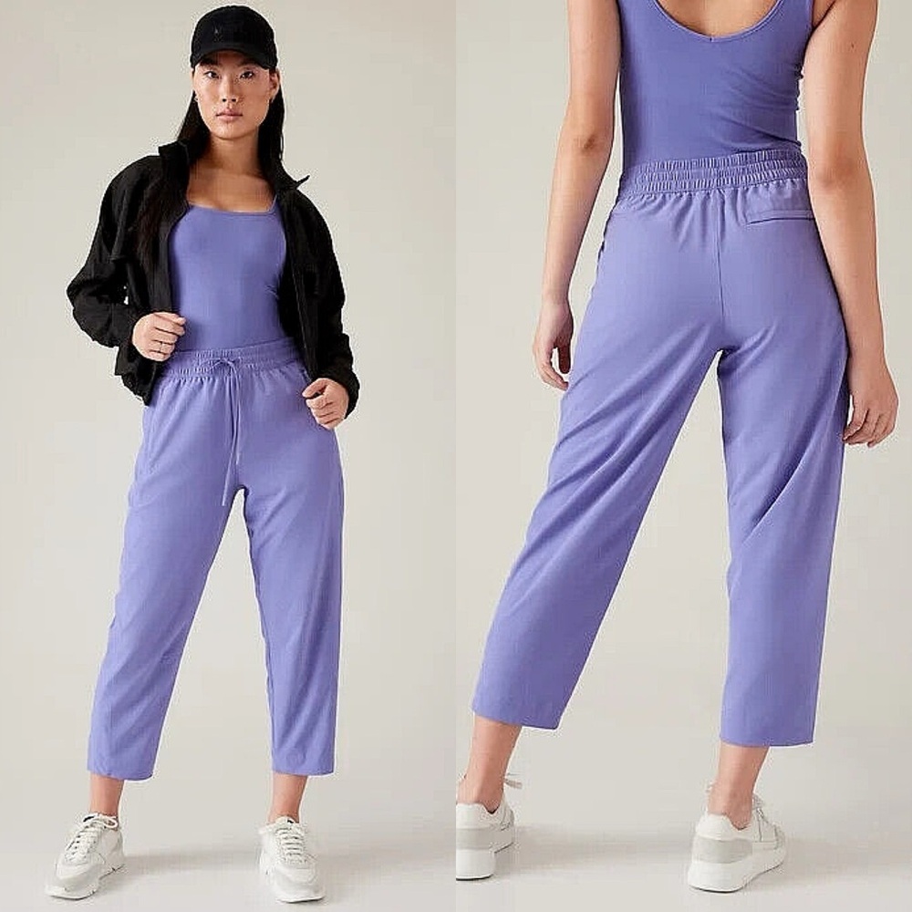 Athleta Arrival Straight Leg Ankle Pants Adonis Purple Blue #586940 2 NWOT